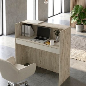 meg-GP042-0348,3-1 ΓΡΑΦΕΙΟ ΥΠΟΔΟΧΗΣ - RECEPTION NAVITA MEGAPAP ΜΕ LED ΧΡΩΜΑ TRAVERTINE - SANDSTONE 113,6X42X111,8ΕΚ.
