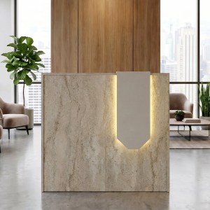 meg-GP042-0348,3-2 ΓΡΑΦΕΙΟ ΥΠΟΔΟΧΗΣ - RECEPTION NAVITA MEGAPAP ΜΕ LED ΧΡΩΜΑ TRAVERTINE - SANDSTONE 113,6X42X111,8ΕΚ.