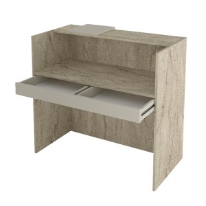 meg-GP042-0348,3-7 ΓΡΑΦΕΙΟ ΥΠΟΔΟΧΗΣ - RECEPTION NAVITA MEGAPAP ΜΕ LED ΧΡΩΜΑ TRAVERTINE - SANDSTONE 113,6X42X111,8ΕΚ.