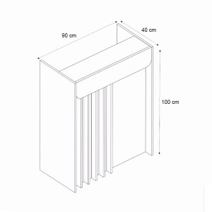 meg-GP042-0349,1-7 ΓΡΑΦΕΙΟ ΥΠΟΔΟΧΗΣ - RECEPTION KARIBU MEGAPAP ΜΕ LED ΧΡΩΜΑ SANDSTONE - SEPET OAK 90X40X100ΕΚ.