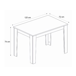 meg-GP042-0355,4-5 ΤΡΑΠΕΖΙ DARLEN MEGAPAP ΧΡΩΜΑ SENCRON BLACK 125X72X74ΕΚ.