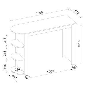 meg-GP042-0356,1-6 ΤΡΑΠΕΖΙ ΜΠΑΡ VIGNE MEGAPAP ΧΡΩΜΑ SEPET OAK 150X51,6X101,8ΕΚ.