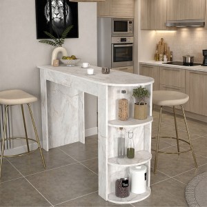 meg-GP042-0356,2-0 ΤΡΑΠΕΖΙ ΜΠΑΡ VIGNE MEGAPAP ΧΡΩΜΑ ΛΕΥΚΟ ΕΦΕ ΜΑΡΜΑΡΟΥ 150X51,6X101,8ΕΚ.