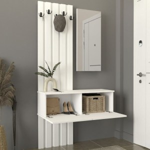 meg-GP042-0358,2-1 ΕΠΙΠΛΟ ΕΙΣΟΔΟΥ KANSO MEGAPAP ΧΡΩΜΑ ΛΕΥΚΟ 100X35X196,7ΕΚ.