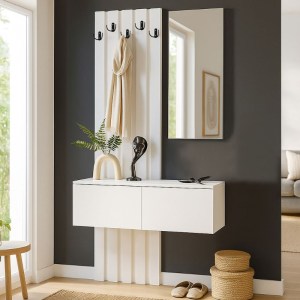 meg-GP042-0358,2-4 ΕΠΙΠΛΟ ΕΙΣΟΔΟΥ KANSO MEGAPAP ΧΡΩΜΑ ΛΕΥΚΟ 100X35X196,7ΕΚ.