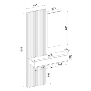 meg-GP042-0359,1-8 ΕΠΙΠΛΟ ΕΙΣΟΔΟΥ ELOIS MEGAPAP ΧΡΩΜΑ ΑΝΘΡΑΚΙ - SEPET OAK 96,6X26,8X195,5ΕΚ.