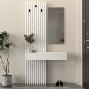 meg-GP042-0359,2-0 ΕΠΙΠΛΟ ΕΙΣΟΔΟΥ ELOIS MEGAPAP ΧΡΩΜΑ ΛΕΥΚΟ 96,6X26,8X195,5ΕΚ.