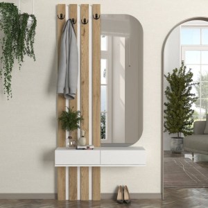 meg-GP042-0360,2-0 ΕΠΙΠΛΟ ΕΙΣΟΔΟΥ REYAS MEGAPAP ΧΡΩΜΑ ΛΕΥΚΟ - SEPET OAK 90X27X205,6ΕΚ.
