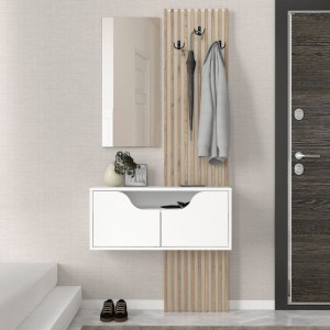 meg-GP042-0361,2-0 ΕΠΙΠΛΟ ΕΙΣΟΔΟΥ NARO MEGAPAP ΧΡΩΜΑ ΛΕΥΚΟ - SEPET OAK 90X35X204,2ΕΚ.