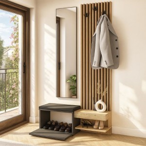 meg-GP042-0362,1-3 ΕΠΙΠΛΟ ΕΙΣΟΔΟΥ DUMONT MEGAPAP ΧΡΩΜΑ ΑΝΘΡΑΚΙ - SEPET OAK 104,8X35X198ΕΚ.