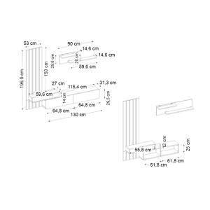 meg-GP042-0364,1-10 ΣΥΝΘΕΣΗ ΤΗΛΕΟΡΑΣΗΣ ROSALINE MEGAPAP ΧΡΩΜΑ ΑΝΘΡΑΚΙ - SEPET OAK 183X31,3X196,9ΕΚ.