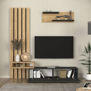 meg-GP042-0364,1-4 ΣΥΝΘΕΣΗ ΤΗΛΕΟΡΑΣΗΣ ROSALINE MEGAPAP ΧΡΩΜΑ ΑΝΘΡΑΚΙ - SEPET OAK 183X31,3X196,9ΕΚ.
