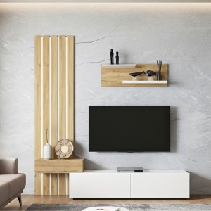 meg-GP042-0364,2-0 ΣΥΝΘΕΣΗ ΤΗΛΕΟΡΑΣΗΣ ROSALINE MEGAPAP ΧΡΩΜΑ ΛΕΥΚΟ - SEPET OAK 183X31,3X196,9ΕΚ.