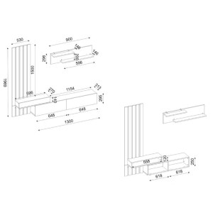 meg-GP042-0364,2-9 ΣΥΝΘΕΣΗ ΤΗΛΕΟΡΑΣΗΣ ROSALINE MEGAPAP ΧΡΩΜΑ ΛΕΥΚΟ - SEPET OAK 183X31,3X196,9ΕΚ.