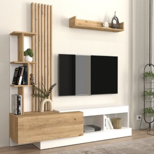 meg-GP042-0365,2-1 ΣΥΝΘΕΣΗ ΤΗΛΕΟΡΑΣΗΣ VERMONT MEGAPAP ΧΡΩΜΑ ΛΕΥΚΟ - SEPET OAK 180X40X193,8ΕΚ.