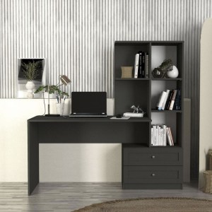 meg-GP042-0368,2-3 ΓΡΑΦΕΙΟ ΕΡΓΑΣΙΑΣ MANTRA MEGAPAP ΧΡΩΜΑ ΑΝΘΡΑΚΙ 150X60X152ΕΚ.