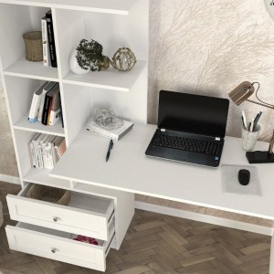 meg-GP042-0369,1-3 ΓΡΑΦΕΙΟ ΕΡΓΑΣΙΑΣ MANTRA MEGAPAP ΧΡΩΜΑ ΛΕΥΚΟ 150X60X152ΕΚ.