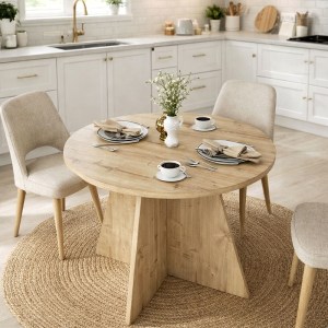 meg-GP042-0370,1-1 ΤΡΑΠΕΖΙ TAILOR MEGAPAP ΧΡΩΜΑ SAPPHIRE OAK Ø100X75,7ΕΚ.