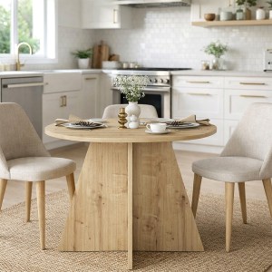 meg-GP042-0370,1-2 ΤΡΑΠΕΖΙ TAILOR MEGAPAP ΧΡΩΜΑ SAPPHIRE OAK Ø100X75,7ΕΚ.
