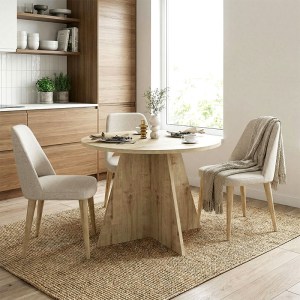 meg-GP042-0370,1-4 ΤΡΑΠΕΖΙ TAILOR MEGAPAP ΧΡΩΜΑ SAPPHIRE OAK Ø100X75,7ΕΚ.
