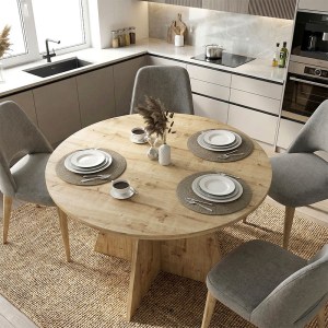 meg-GP042-0371,1-1 ΤΡΑΠΕΖΙ TAILOR MEGAPAP ΧΡΩΜΑ SAPPHIRE OAK Ø120X75,7ΕΚ.