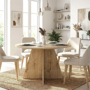 meg-GP042-0371,1-3 ΤΡΑΠΕΖΙ TAILOR MEGAPAP ΧΡΩΜΑ SAPPHIRE OAK Ø120X75,7ΕΚ.