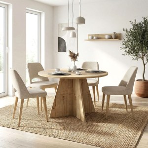 meg-GP042-0371,1-4 ΤΡΑΠΕΖΙ TAILOR MEGAPAP ΧΡΩΜΑ SAPPHIRE OAK Ø120X75,7ΕΚ.