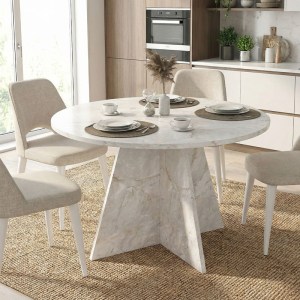 meg-GP042-0371,2-0 ΤΡΑΠΕΖΙ TAILOR MEGAPAP ΧΡΩΜΑ ΛΕΥΚΟ ΕΦΕ ΜΑΡΜΑΡΟΥ Ø120X75,7ΕΚ.