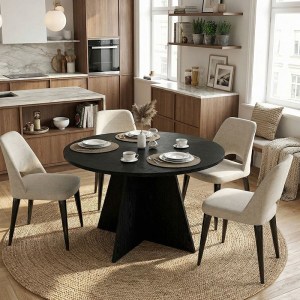 meg-GP042-0371,3-4 ΤΡΑΠΕΖΙ TAILOR MEGAPAP ΧΡΩΜΑ SENCRON BLACK Ø120X75,7ΕΚ.
