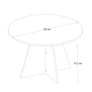 meg-GP042-0371,3-6 ΤΡΑΠΕΖΙ TAILOR MEGAPAP ΧΡΩΜΑ SENCRON BLACK Ø120X75,7ΕΚ.