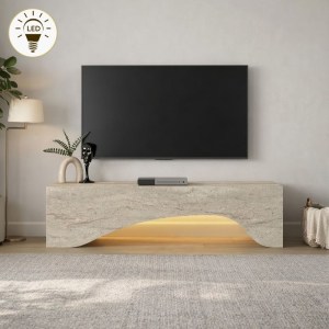 meg-GP042-0373,1-0 ΕΠΙΠΛΟ ΤΗΛΕΟΡΑΣΗΣ MARA MEGAPAP ΜΕ LED ΧΡΩΜΑ TRAVERTINE 150X31,4X40ΕΚ.