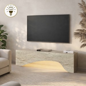 meg-GP042-0373,1-1 ΕΠΙΠΛΟ ΤΗΛΕΟΡΑΣΗΣ MARA MEGAPAP ΜΕ LED ΧΡΩΜΑ TRAVERTINE 150X31,4X40ΕΚ.