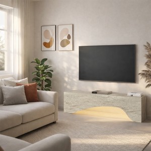 meg-GP042-0373,1-4 ΕΠΙΠΛΟ ΤΗΛΕΟΡΑΣΗΣ MARA MEGAPAP ΜΕ LED ΧΡΩΜΑ TRAVERTINE 150X31,4X40ΕΚ.