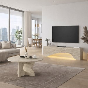 meg-GP042-0373,1-6 ΕΠΙΠΛΟ ΤΗΛΕΟΡΑΣΗΣ MARA MEGAPAP ΜΕ LED ΧΡΩΜΑ TRAVERTINE 150X31,4X40ΕΚ.