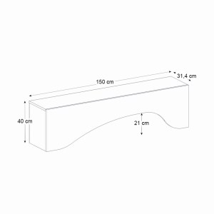 meg-GP042-0373,1-9 ΕΠΙΠΛΟ ΤΗΛΕΟΡΑΣΗΣ MARA MEGAPAP ΜΕ LED ΧΡΩΜΑ TRAVERTINE 150X31,4X40ΕΚ.