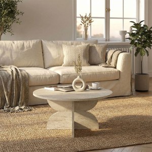 meg-GP042-0374,1-1 ΤΡΑΠΕΖΑΚΙ ΣΑΛΟΝΙΟΥ MARA MEGAPAP ΧΡΩΜΑ TRAVERTINE Ø75X36,8ΕΚ.