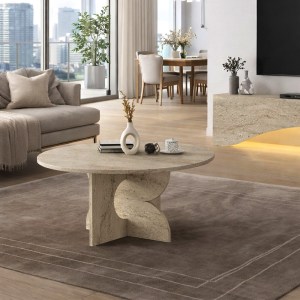 meg-GP042-0374,1-5 ΤΡΑΠΕΖΑΚΙ ΣΑΛΟΝΙΟΥ MARA MEGAPAP ΧΡΩΜΑ TRAVERTINE Ø75X36,8ΕΚ.