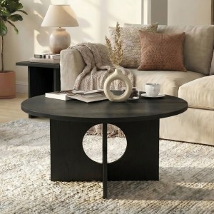 meg-GP042-0374,3-0 ΤΡΑΠΕΖΑΚΙ ΣΑΛΟΝΙΟΥ MARA MEGAPAP ΧΡΩΜΑ SENCRON BLACK Ø75X36,8ΕΚ.