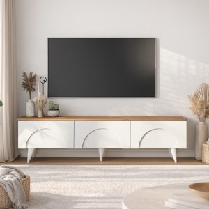 meg-GP042-0376,1-0 ΕΠΙΠΛΟ ΤΗΛΕΟΡΑΣΗΣ BONO MEGAPAP ΧΡΩΜΑ ΛΕΥΚΟ - SEPET OAK 150X32,3X42,1ΕΚ.
