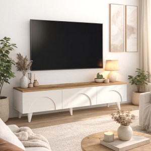 meg-GP042-0376,1-1 ΕΠΙΠΛΟ ΤΗΛΕΟΡΑΣΗΣ BONO MEGAPAP ΧΡΩΜΑ ΛΕΥΚΟ - SEPET OAK 150X32,3X42,1ΕΚ.