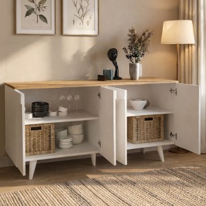 meg-GP042-0377,1-1 ΜΠΟΥΦΕΣ BONO MEGAPAP ΧΡΩΜΑ ΛΕΥΚΟ - SEPET OAK 150X45X74,6ΕΚ.