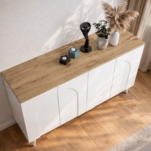 meg-GP042-0377,1-2 ΜΠΟΥΦΕΣ BONO MEGAPAP ΧΡΩΜΑ ΛΕΥΚΟ - SEPET OAK 150X45X74,6ΕΚ.