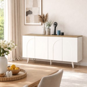 meg-GP042-0377,1-3 ΜΠΟΥΦΕΣ BONO MEGAPAP ΧΡΩΜΑ ΛΕΥΚΟ - SEPET OAK 150X45X74,6ΕΚ.