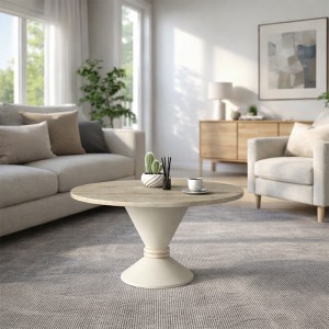 meg-GP042-0378,1-2 ΤΡΑΠΕΖΑΚΙ ΣΑΛΟΝΙΟΥ LEPPER MEGAPAP ΧΡΩΜΑ TRAVERTINE - SANDSTONE Ø75X39,8ΕΚ.