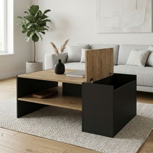 meg-GP042-0380,1-1 ΤΡΑΠΕΖΑΚΙ ΣΑΛΟΝΙΟΥ IZIA MEGAPAP ΧΡΩΜΑ SAPPHIRE OAK - ΑΝΘΡΑΚΙ 110X60X45ΕΚ.