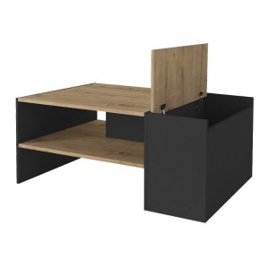 meg-GP042-0380,1-3 ΤΡΑΠΕΖΑΚΙ ΣΑΛΟΝΙΟΥ IZIA MEGAPAP ΧΡΩΜΑ SAPPHIRE OAK - ΑΝΘΡΑΚΙ 110X60X45ΕΚ.