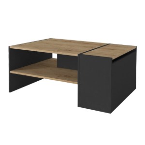 meg-GP042-0380,1-4 ΤΡΑΠΕΖΑΚΙ ΣΑΛΟΝΙΟΥ IZIA MEGAPAP ΧΡΩΜΑ SAPPHIRE OAK - ΑΝΘΡΑΚΙ 110X60X45ΕΚ.