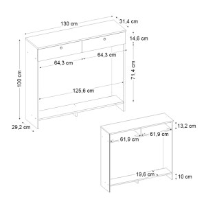 meg-GP042-0382,1-8 ΚΟΝΣΟΛΑ - ΚΑΛΥΜΜΑ ΚΑΛΟΡΙΦΕΡ OPELYA MEGAPAP ΧΡΩΜΑ ΛΕΥΚΟ 130X31,4X100ΕΚ.