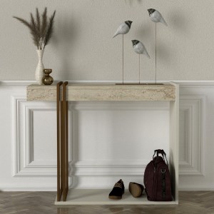 meg-GP042-0384,1-4 ΚΟΝΣΟΛΑ DESCA MEGAPAP ΧΡΩΜΑ TRAVERTINE - SANDSTONE - ΧΡΥΣΟ 91,8X29,6X74,2ΕΚ.