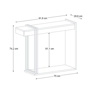 meg-GP042-0384,1-7 ΚΟΝΣΟΛΑ DESCA MEGAPAP ΧΡΩΜΑ TRAVERTINE - SANDSTONE - ΧΡΥΣΟ 91,8X29,6X74,2ΕΚ.